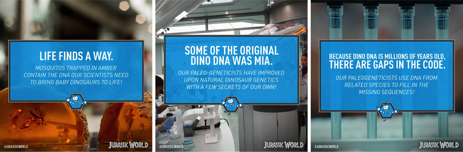Jurassic World Facebook page trio