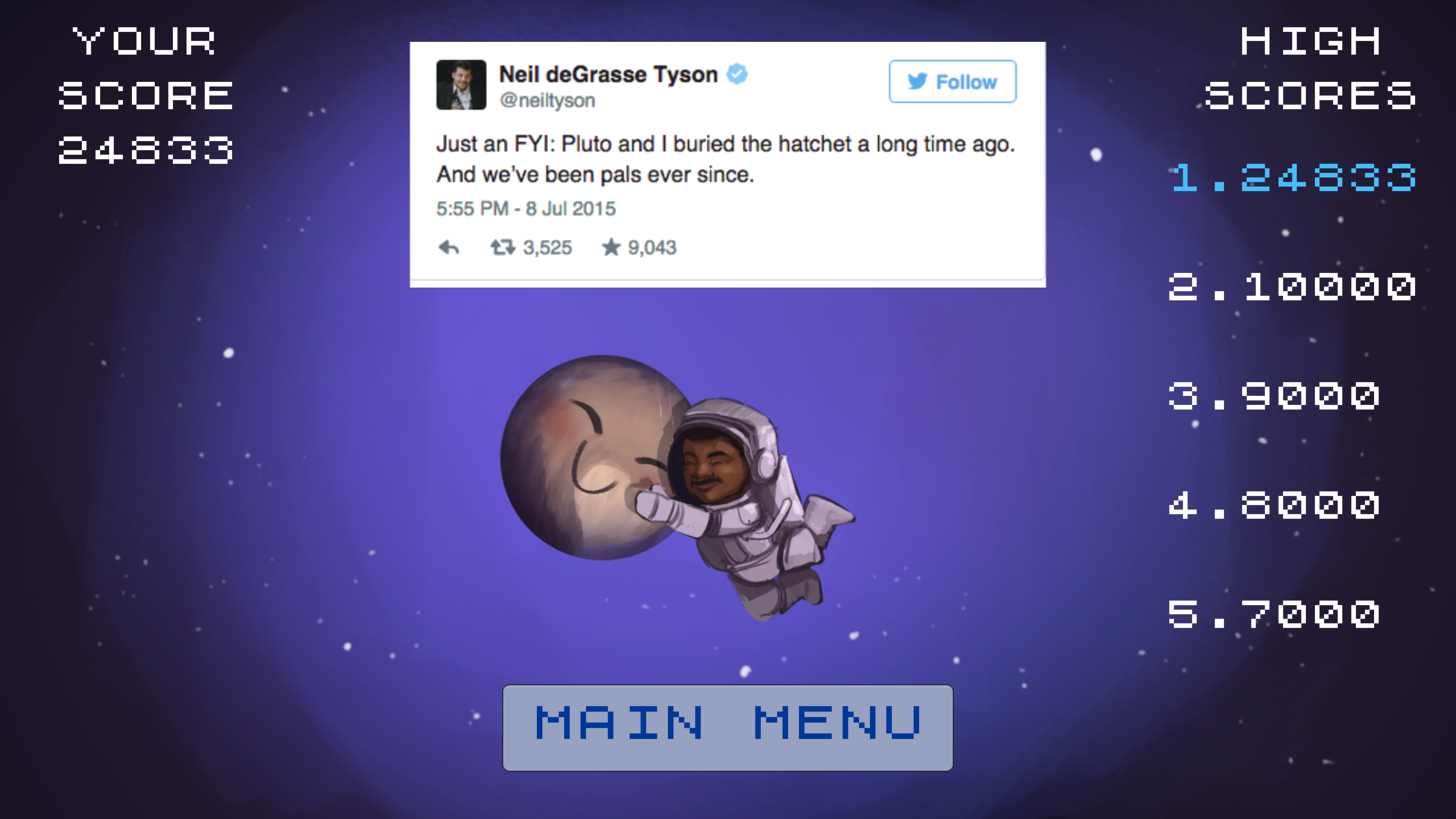 Neil and Pluto are BFFs