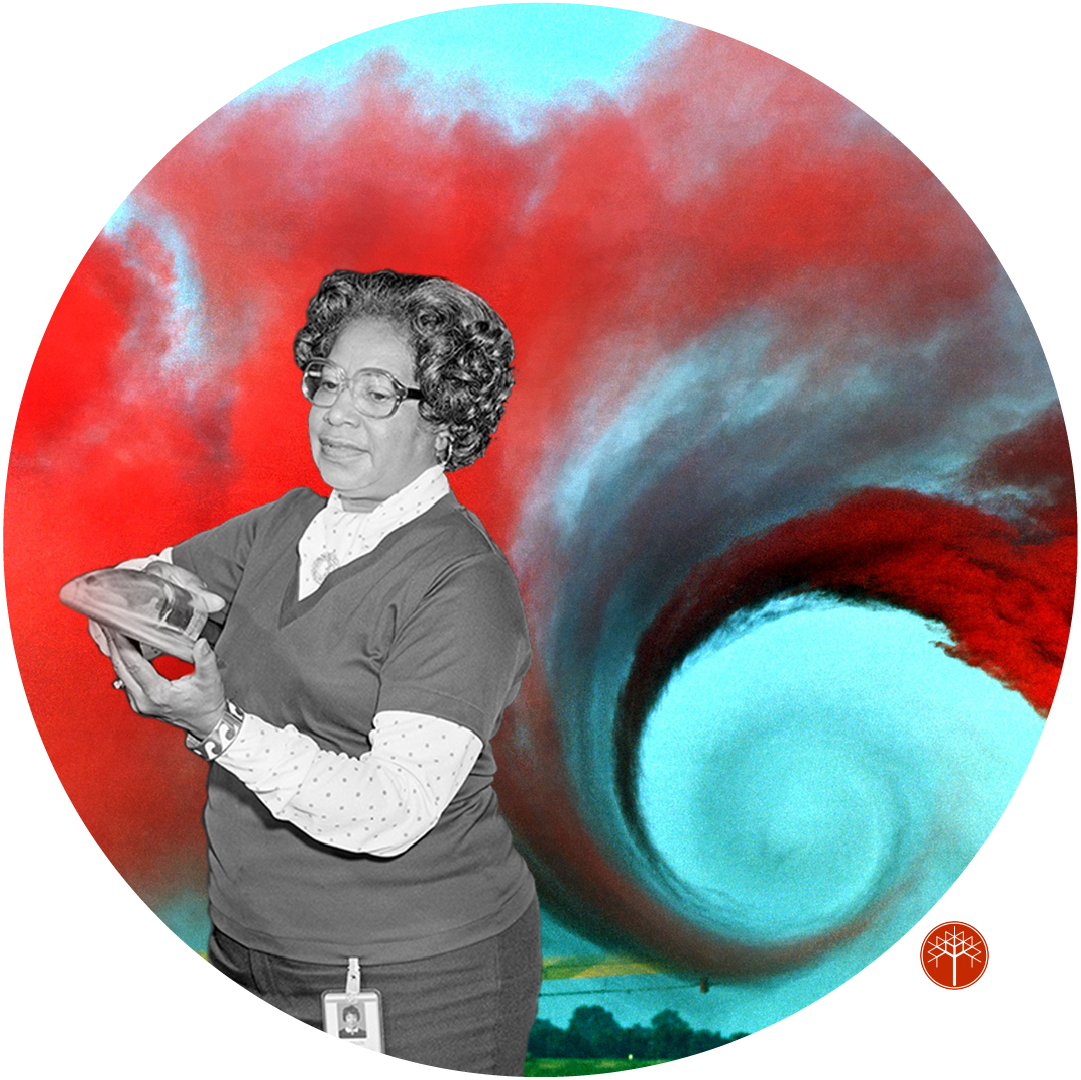 Mary Jackson and wingtip vertices from a plane's lift off.